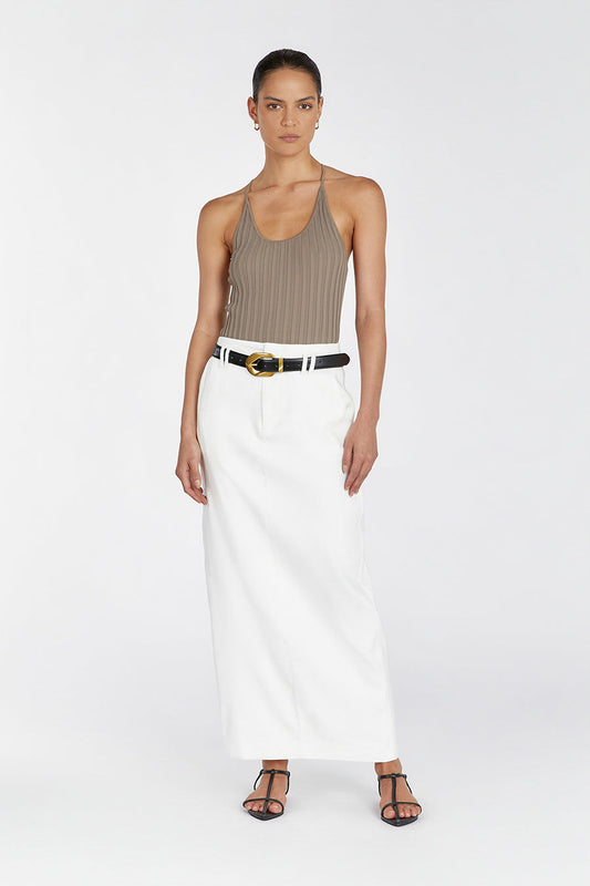 SAFFIA LATTE RACER TANK Clothing DISSH Boutiques XS LATTE