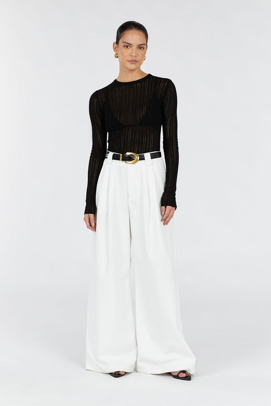 ESTELLA BLACK LONG SLEEVE KNIT TOP Clothing DISSH Boutiques XS BLACK