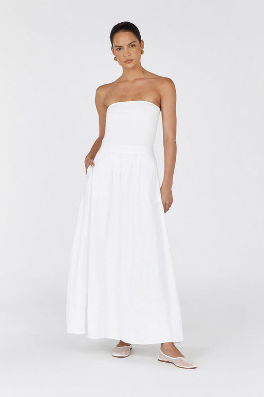 VERA OFF WHITE KNIT BANDEAU TOP Clothing DISSH Boutiques XS OFF WHITE