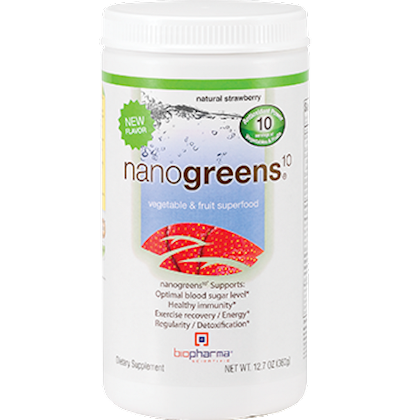 BioPharma Scientific Nanogreens10 Strawberry  12.7 oz