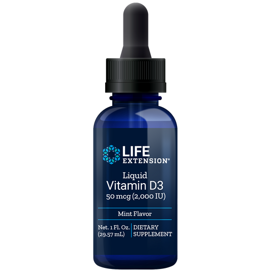 Life Extension Liquid Vitamin D3 50 mcg  Mint 1 Fl. Oz.