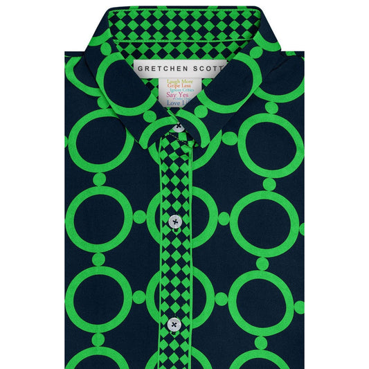 Gretchen Scott Boyfriend Shirt Dip & Dots-Women's Clothing-Navy-XS-Kevin's Fine Outdoor Gear & Apparel