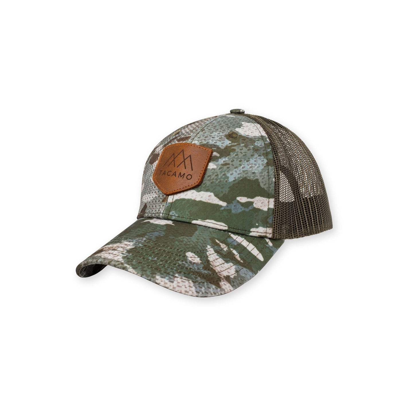 Waxed Camo Trucker Hat Clothing TACAMO Leather TACAMO Patch