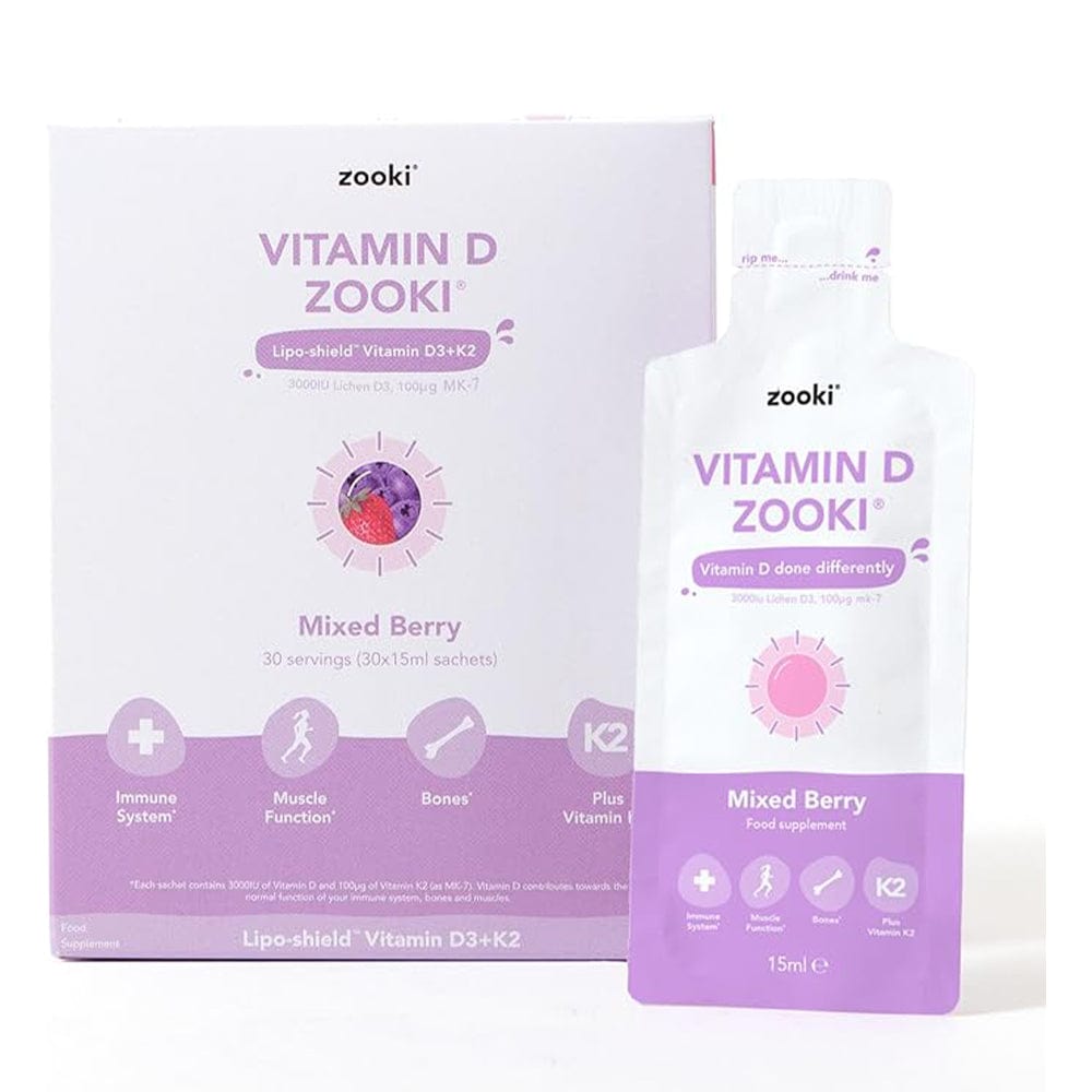 Zooki Vitamins & Supplements 30 Sachets Zooki Liposomal Vitamin D3 +K2 Mixed Berry